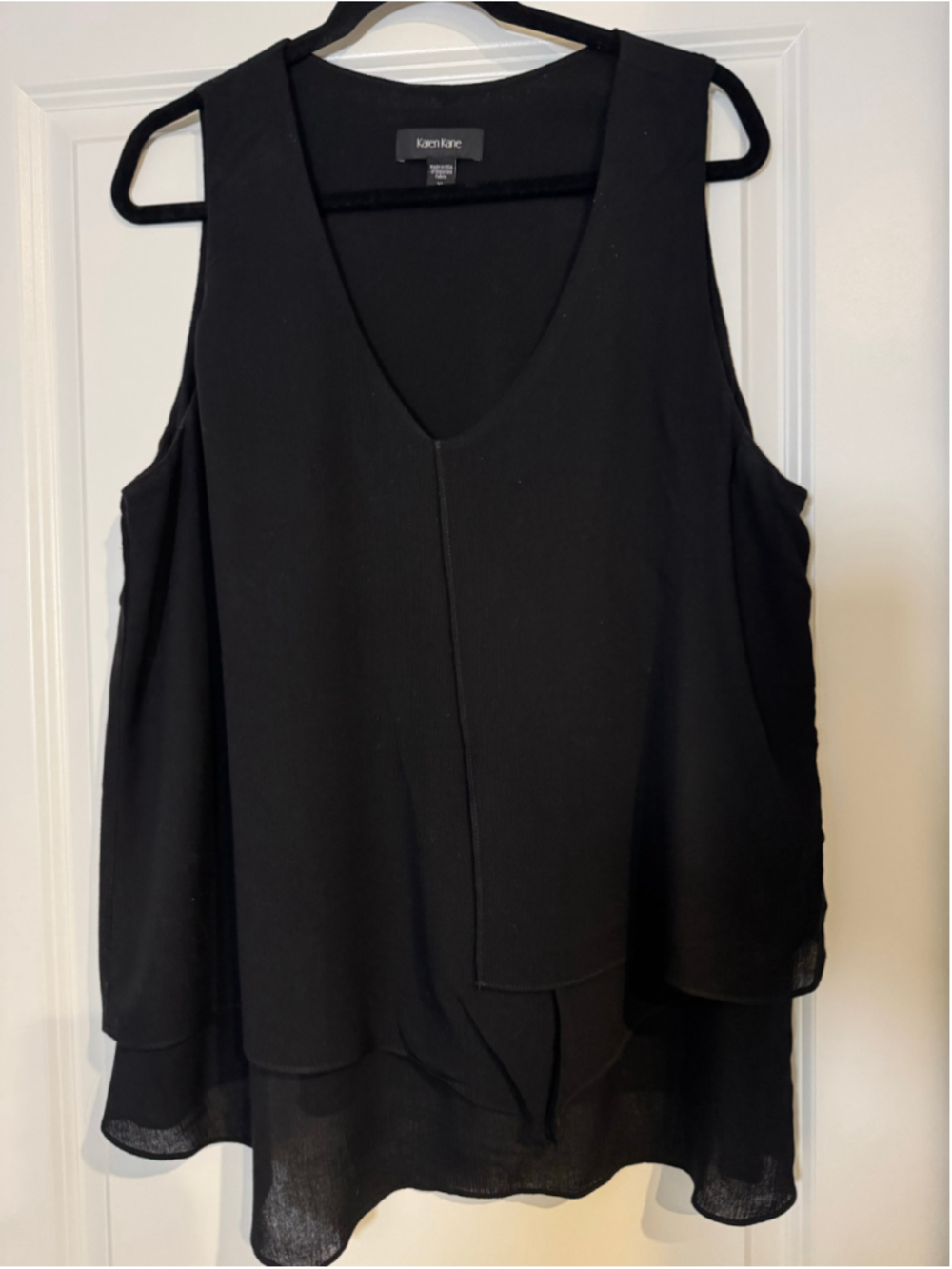 Women's Karen Kane Black Sleeveless Layered Tank Top Size XL